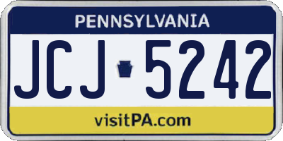PA license plate JCJ5242