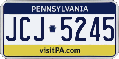 PA license plate JCJ5245