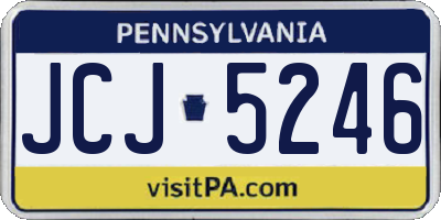 PA license plate JCJ5246