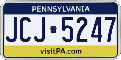 PA license plate JCJ5247