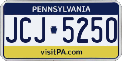 PA license plate JCJ5250