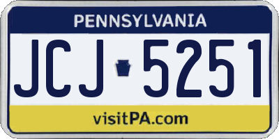 PA license plate JCJ5251