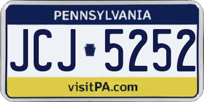 PA license plate JCJ5252