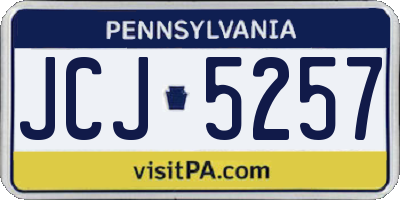 PA license plate JCJ5257