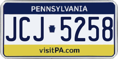 PA license plate JCJ5258