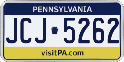 PA license plate JCJ5262