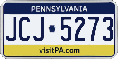 PA license plate JCJ5273