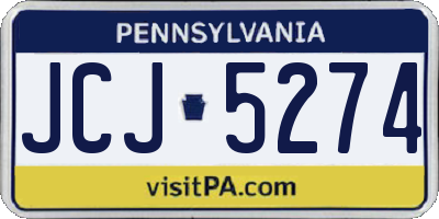 PA license plate JCJ5274