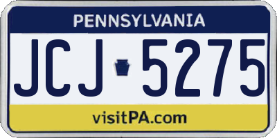 PA license plate JCJ5275