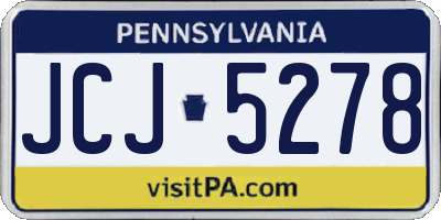 PA license plate JCJ5278