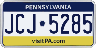 PA license plate JCJ5285