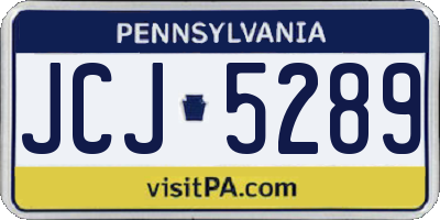 PA license plate JCJ5289