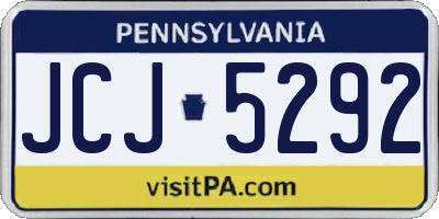 PA license plate JCJ5292