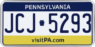 PA license plate JCJ5293