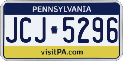 PA license plate JCJ5296