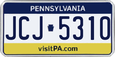 PA license plate JCJ5310