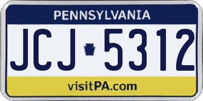 PA license plate JCJ5312