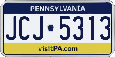 PA license plate JCJ5313