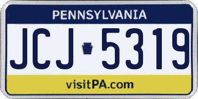 PA license plate JCJ5319