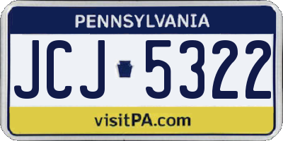 PA license plate JCJ5322