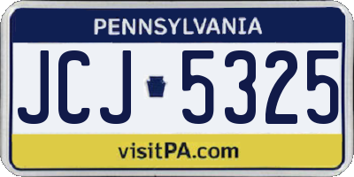 PA license plate JCJ5325