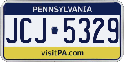PA license plate JCJ5329