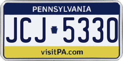PA license plate JCJ5330