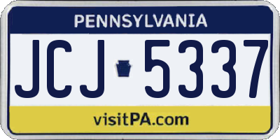PA license plate JCJ5337