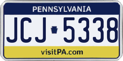 PA license plate JCJ5338