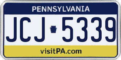 PA license plate JCJ5339