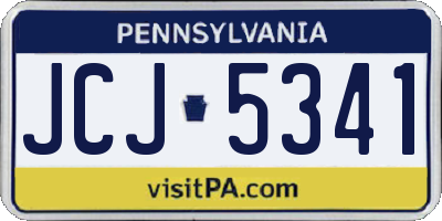 PA license plate JCJ5341