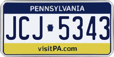 PA license plate JCJ5343