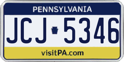 PA license plate JCJ5346