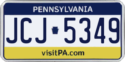 PA license plate JCJ5349