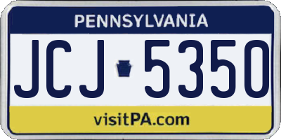 PA license plate JCJ5350
