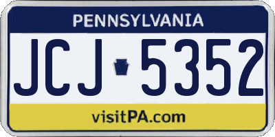 PA license plate JCJ5352