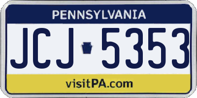 PA license plate JCJ5353