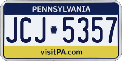 PA license plate JCJ5357
