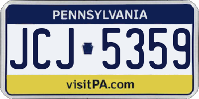 PA license plate JCJ5359