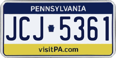 PA license plate JCJ5361