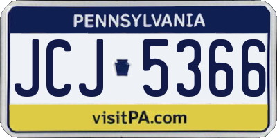 PA license plate JCJ5366