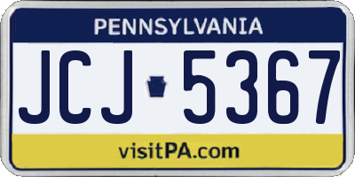PA license plate JCJ5367