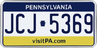 PA license plate JCJ5369