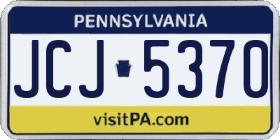 PA license plate JCJ5370