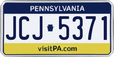 PA license plate JCJ5371