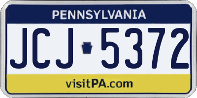 PA license plate JCJ5372