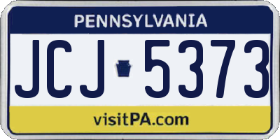 PA license plate JCJ5373