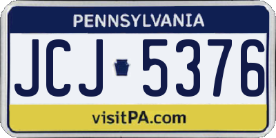 PA license plate JCJ5376