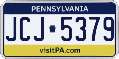 PA license plate JCJ5379
