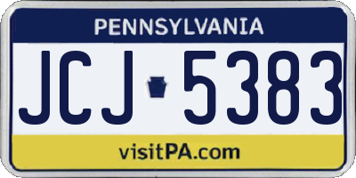 PA license plate JCJ5383